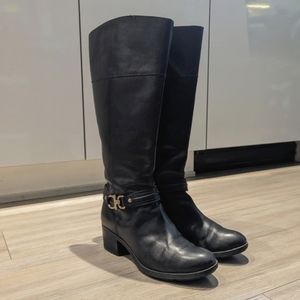Bandolino Black Leather Knee High Boots 8M